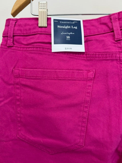 Charter Club Pink Lexington Straight Leg Pant NWT Sz16