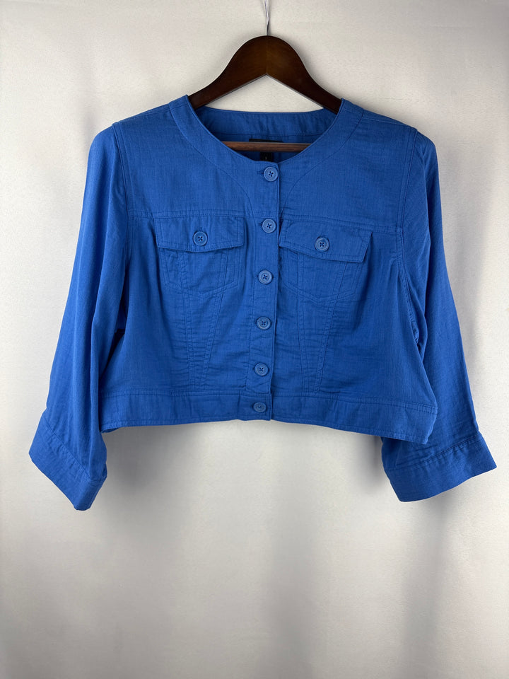 Women’s Torrid Size 1 Blue Cropped Button Up