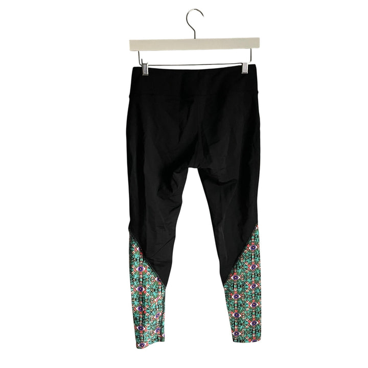 Mara Hoffman Black Boho eye Print Workout Leggings 7/8" Medium Barre Pilates