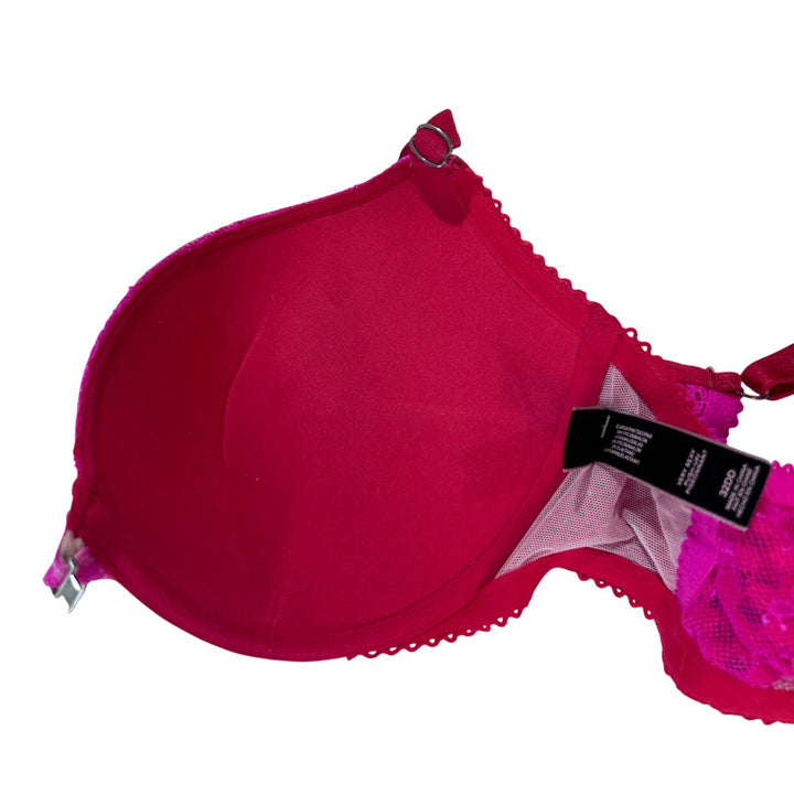 Victorias Secret Body By Victoria Push Up Bra Hot Pink Lace Underwire