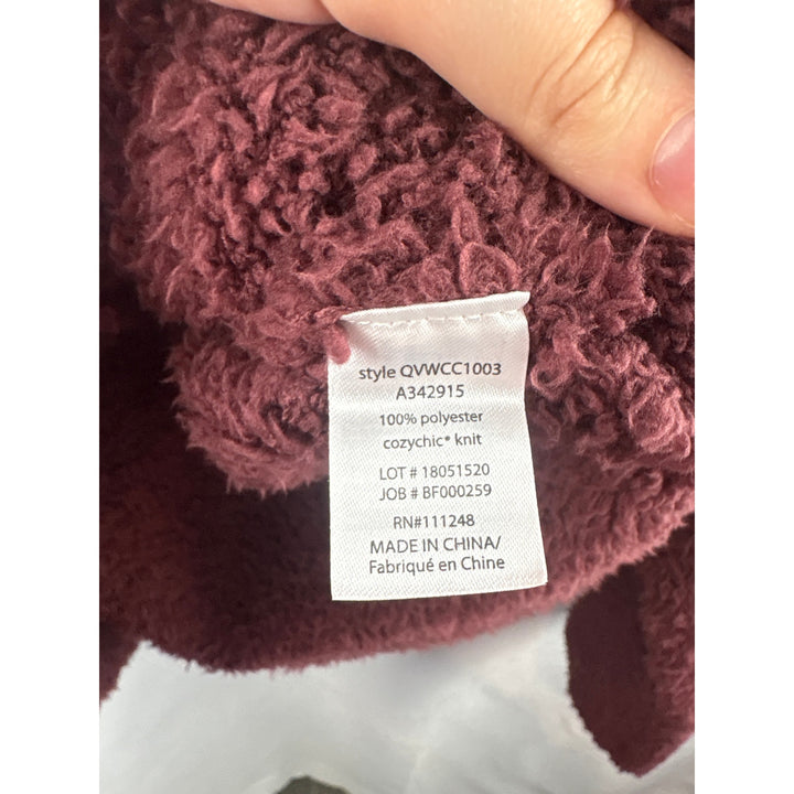 Women’s Barefoot Dreams Large Brick Red Zip Up Plush Cardigan