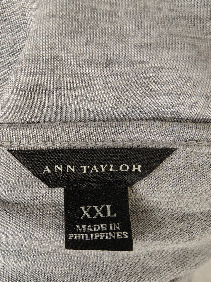 Women Ann Taylor Embellished Sleeve Tunic Top Heather Gray Size XXL