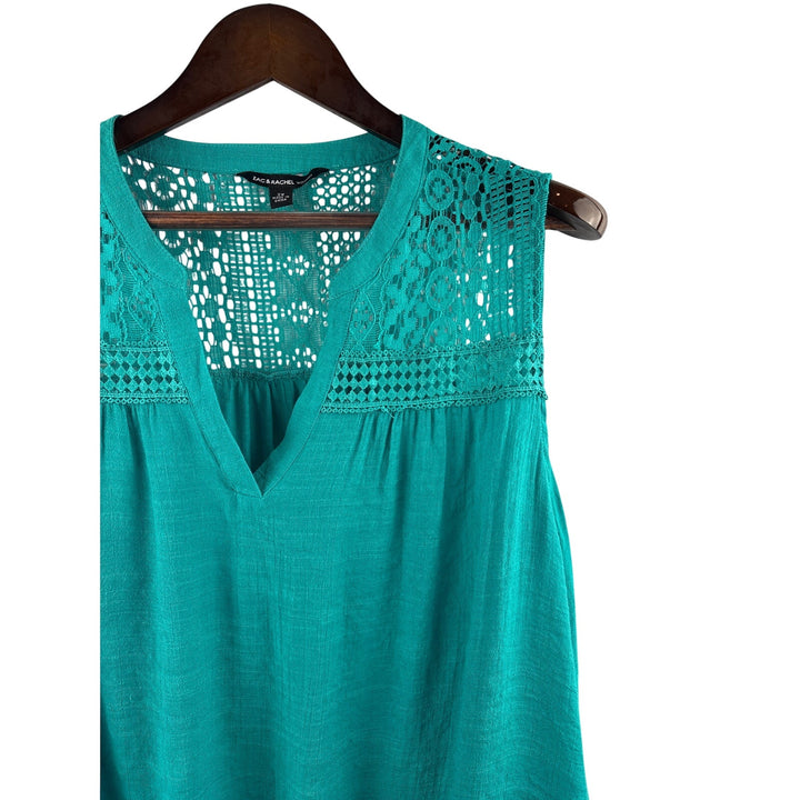 Women’s Zac & Rachel 2X Teal Sleeveless Blouse w/ Knit Neckline