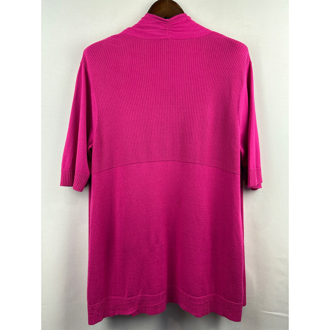 Women’s Chico’s 2XL Magenta 3 Quater Length Sleeve Sweater
