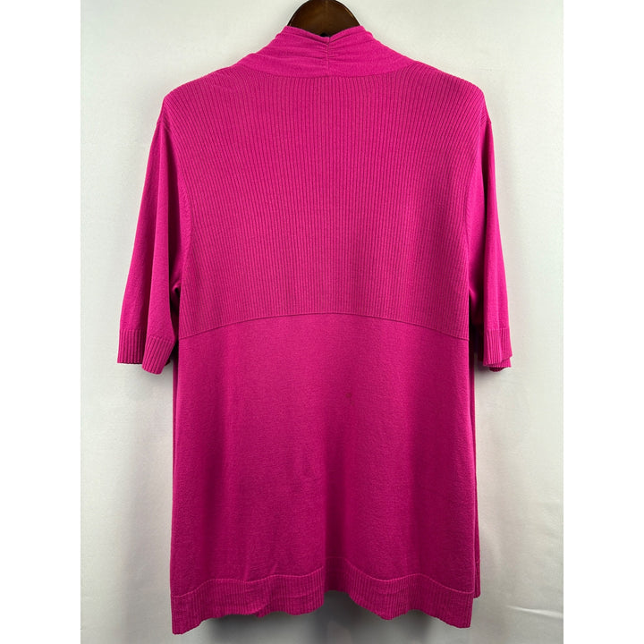 Women’s Chico’s 2XL Magenta 3 Quater Length Sleeve Sweater