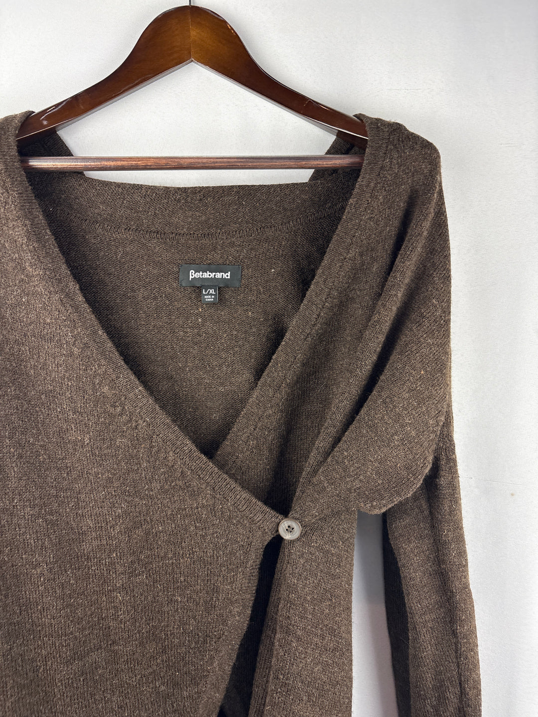 Women’s Betabrand L/XL Chocolate Brown Wrap Cardigan