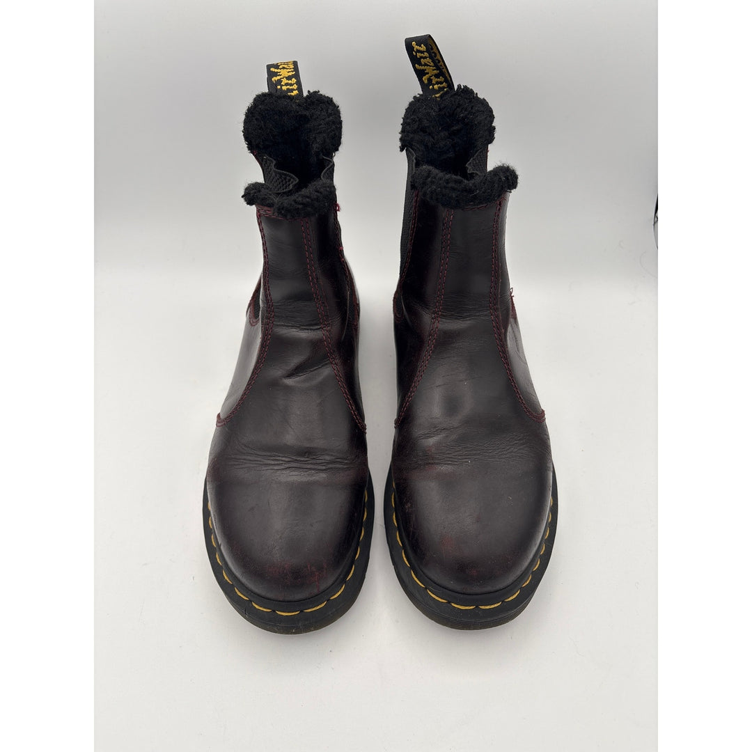 Women’s Dr. Martens Size 7.5 Dark Cherry Chelsea Boots w/ Fur Lining