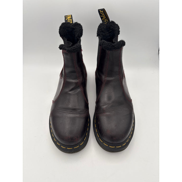Women’s Dr. Martens Size 7.5 Dark Cherry Chelsea Boots w/ Fur Lining