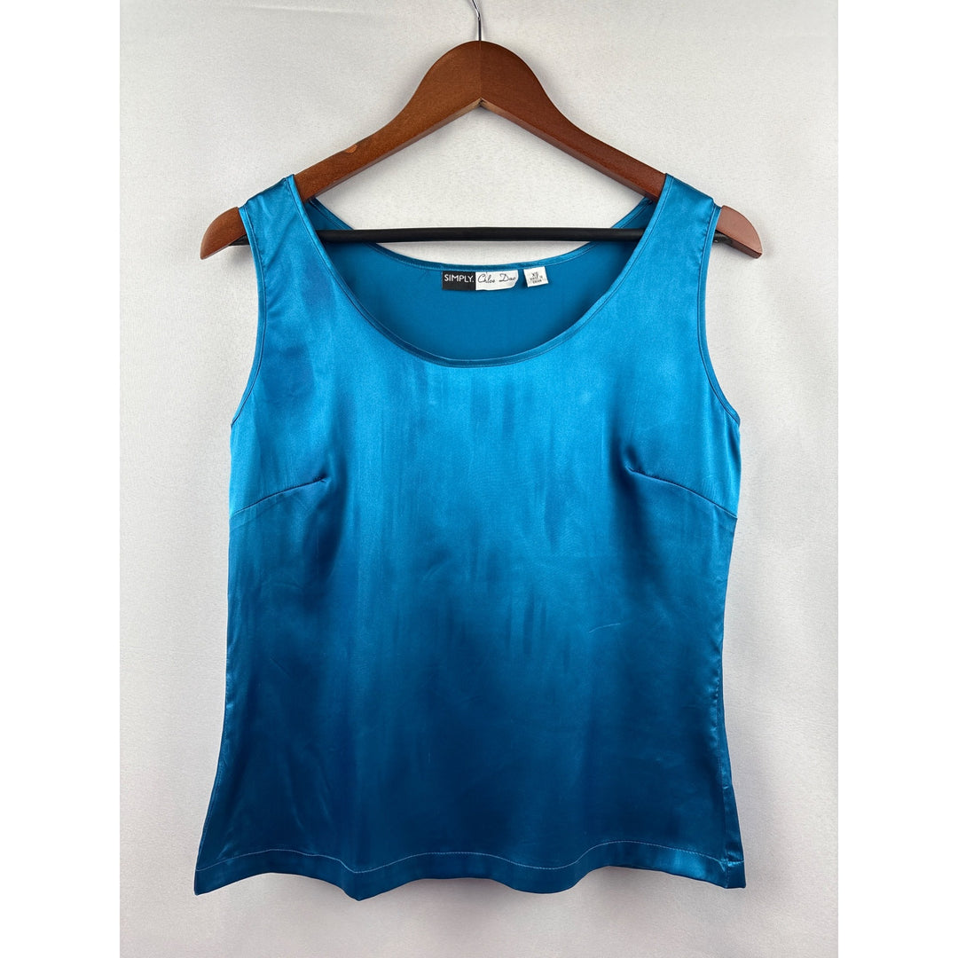 Simply Chloe Dao Teal Sleeveless Top XS Polyester & Spandex Blend
