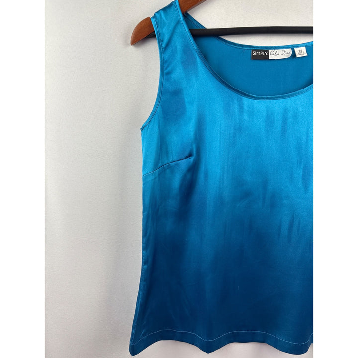 Simply Chloe Dao Teal Sleeveless Top XS Polyester & Spandex Blend