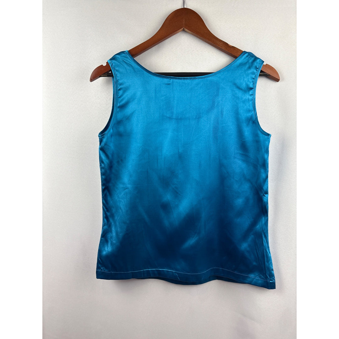 Simply Chloe Dao Teal Sleeveless Top XS Polyester & Spandex Blend