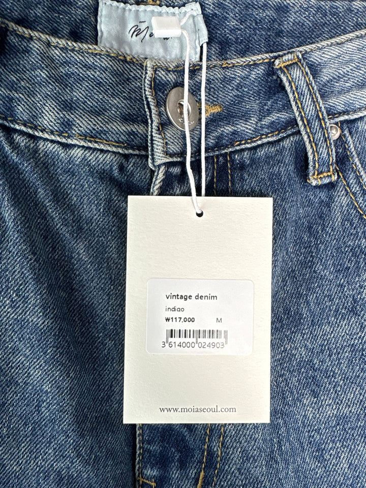 Womens Moia High Waisted Medium Wash Blue Wide Leg Jeans Size Medium