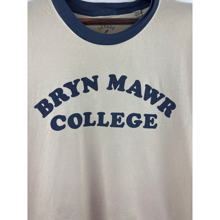 Women’s League College Outfitters Large Cream & Blue Bryan Mawr College T-Shirt