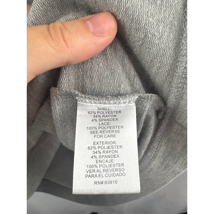 Women’s Symmetry XL Gray Crewneck w/ Cream Lace Details