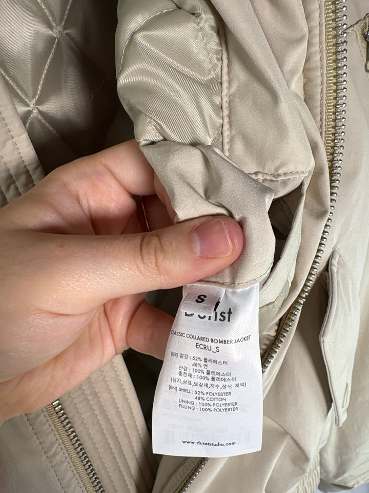 Unisex Dunst Small Cream Collard Bomber Jacket