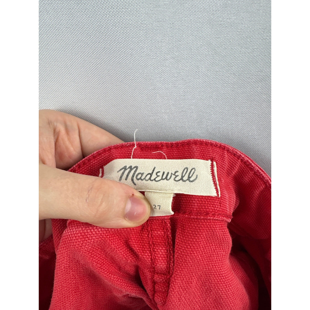 Women’s Madewell Size 27 Red High Waisted Mini Jean Shorts