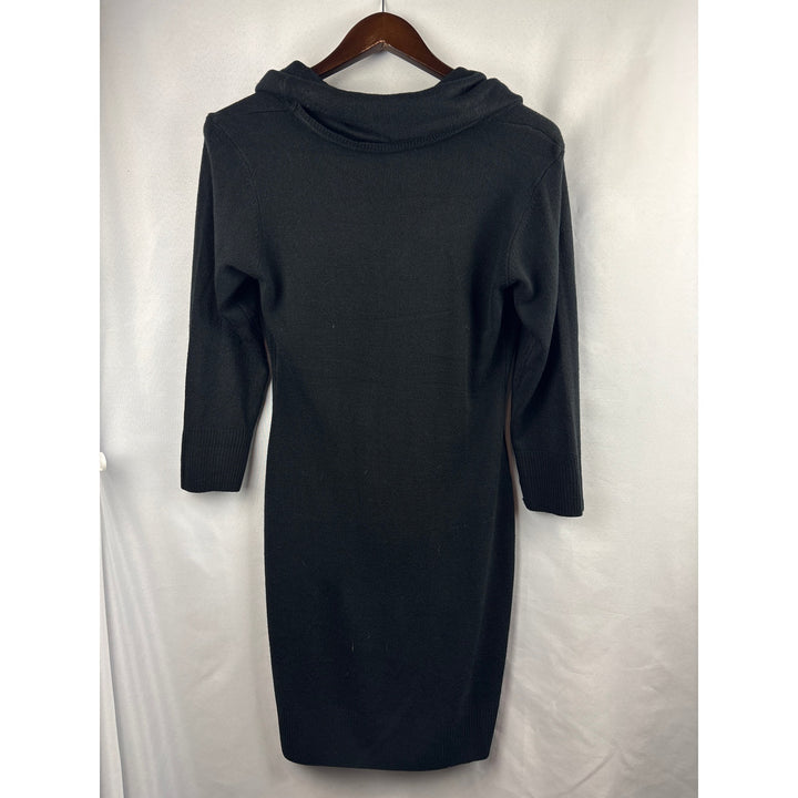 Women’s Connected Medium Black Cowelneck Sweater Dress