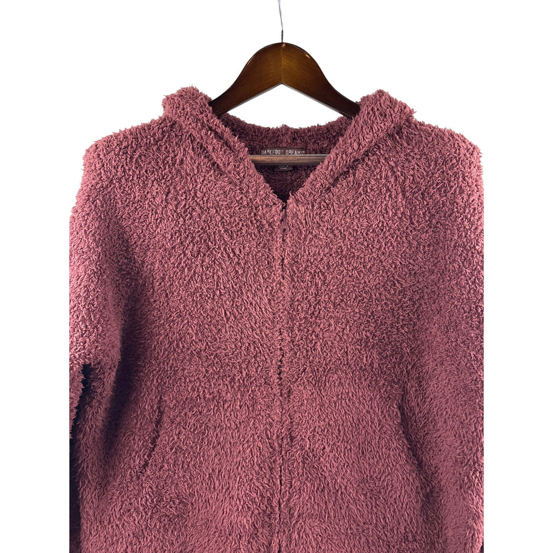 Women’s Barefoot Dreams Large Brick Red Zip Up Plush Cardigan