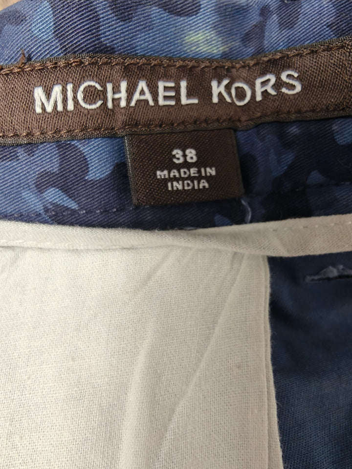 Mens Michael Kors Chino Shorts Blue Camo Size 38