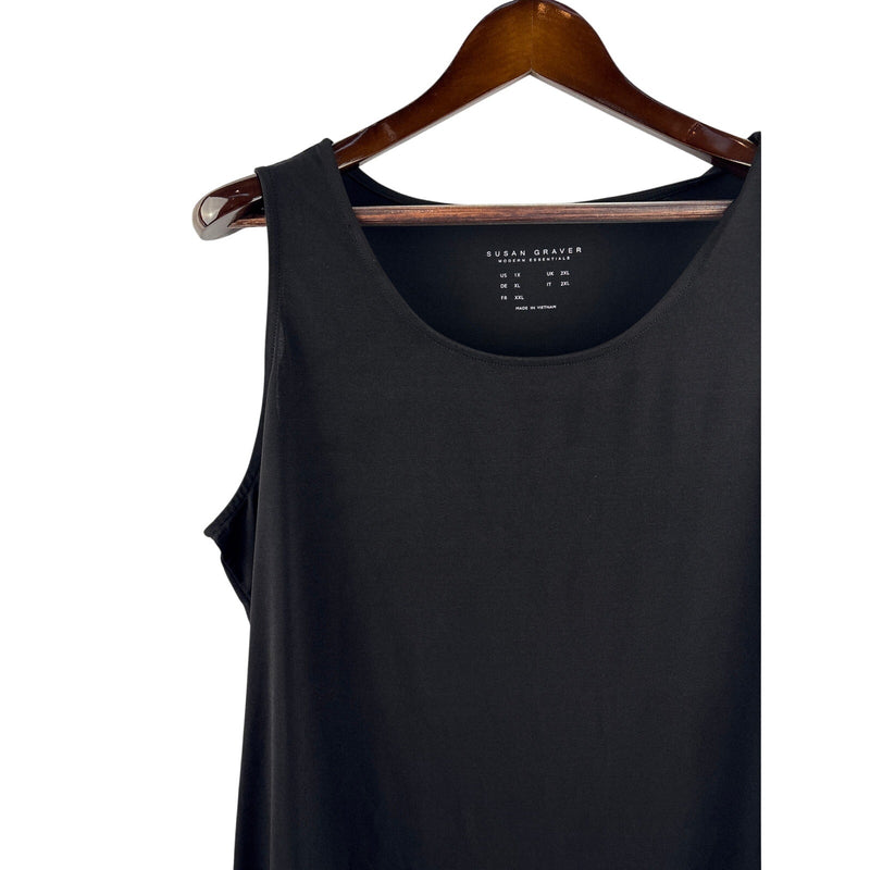 Women’s Susan Graver Size 1X Black Tank Shirt