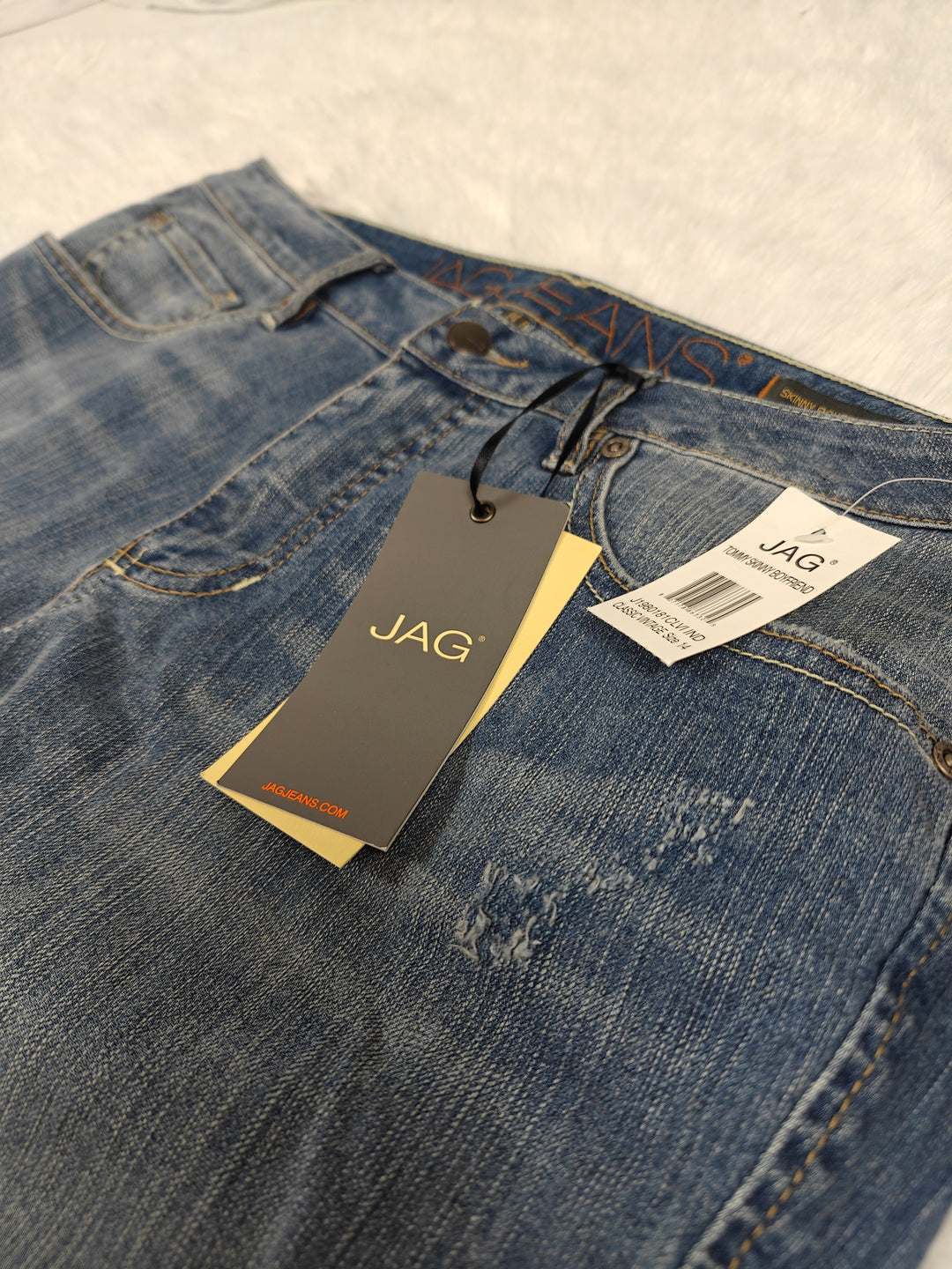 Womens JAG Jeans Skinny Boyfriend Blue Denim Size 14 NWT Medium Wash