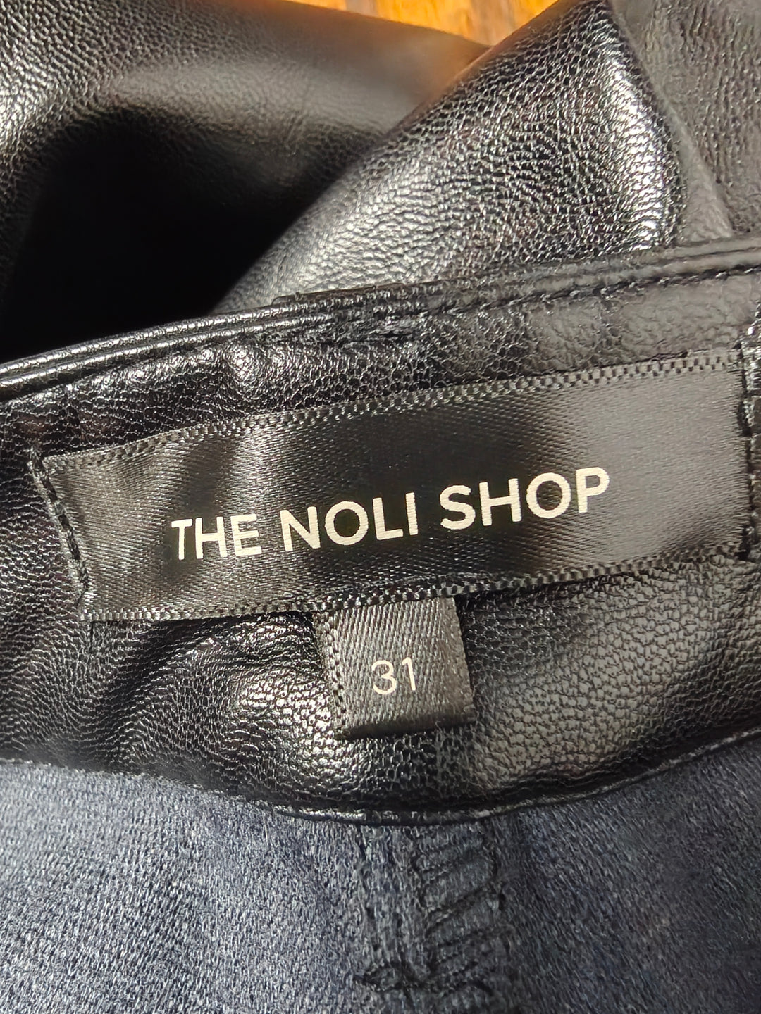 Womens The Noli Shop Faux Leather Floral Studded Pants Black Size 31
