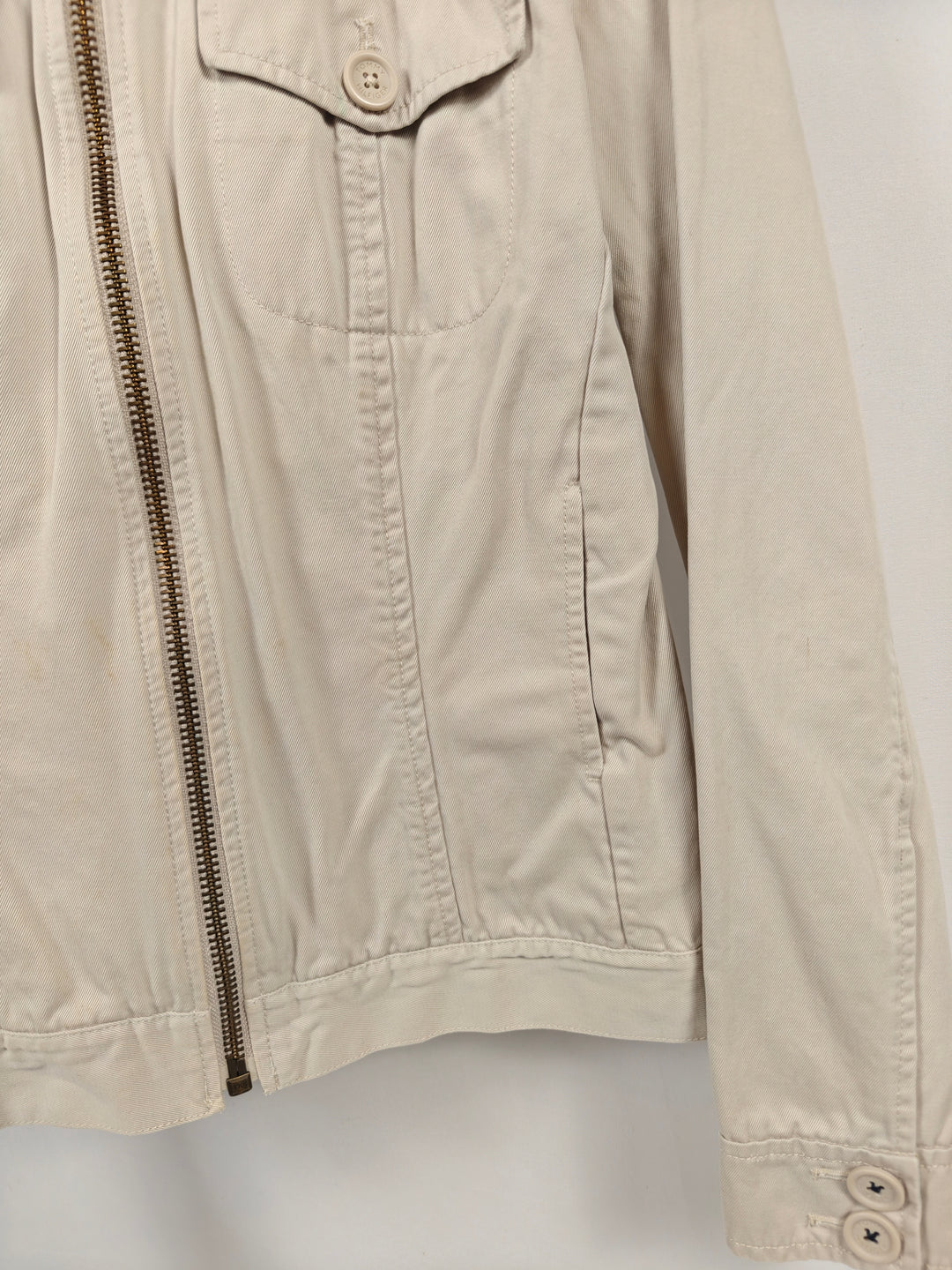Mens Tommy Hilfiger Cream Beige Utility Jacket With Zipper