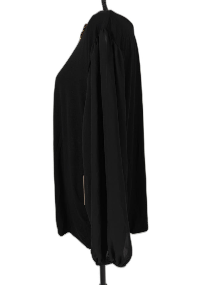 Womens Vince Camuto Embellished Blouse Black Size 2X NWT