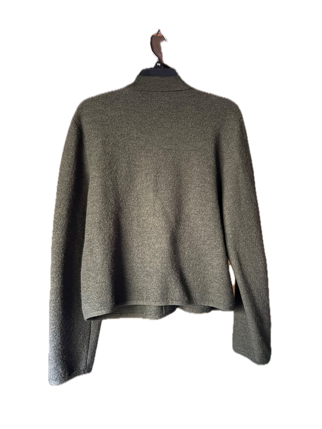 Vintage GEIGER Austria Wool Cardigan Jacket Loden Green Collared Boxy L