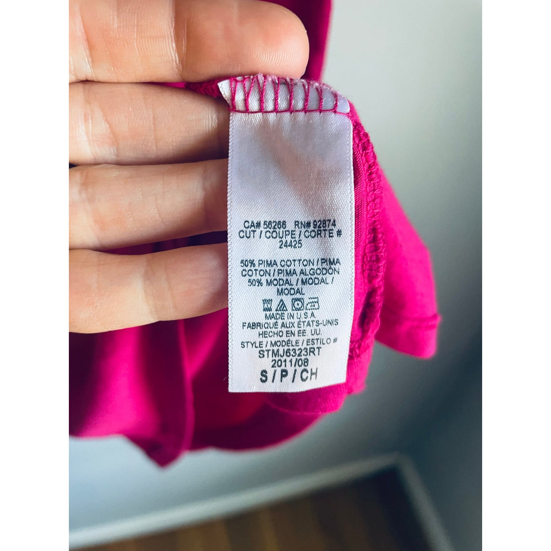 Splendid Pink T-shirt ribbed size small Pima Cotton Modal Basic Minimalist Barbie Capsule Soft Wardrobe Staple