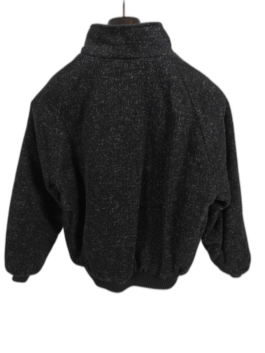 Mens Manhattan Bomber Jacket Black Charcoal Wool Look Outerwear