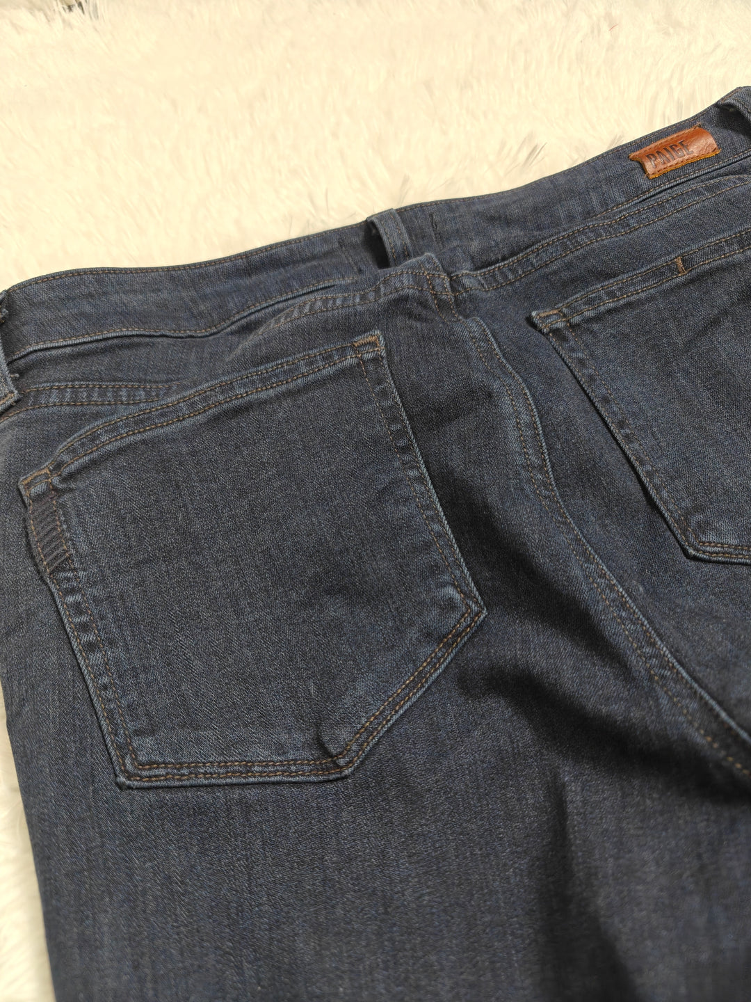 Paige Lou Lou Womens Dark Indigo Flare Jeans Size 31 Premium