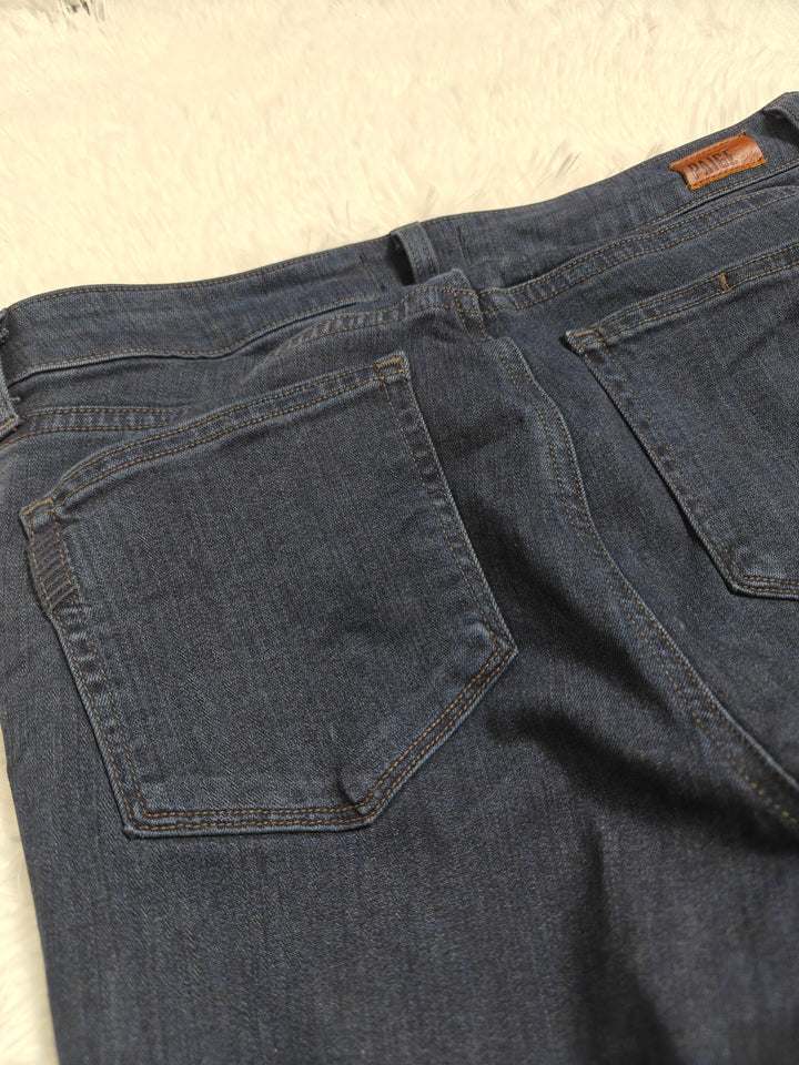 Paige Lou Lou Womens Dark Indigo Flare Jeans Size 31 Premium