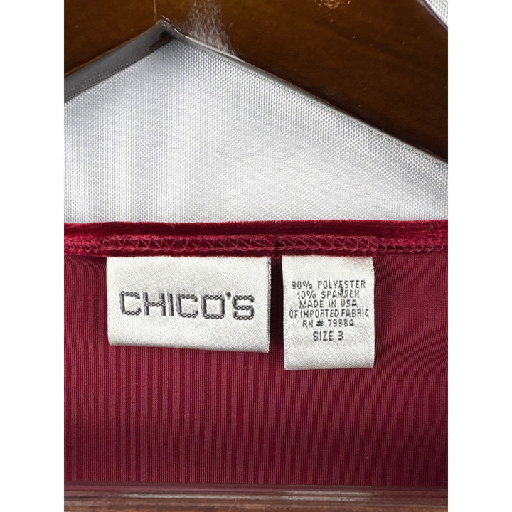 Women’s Chico’s 2XL Cherry Red Velvet Sleeveless Blouse