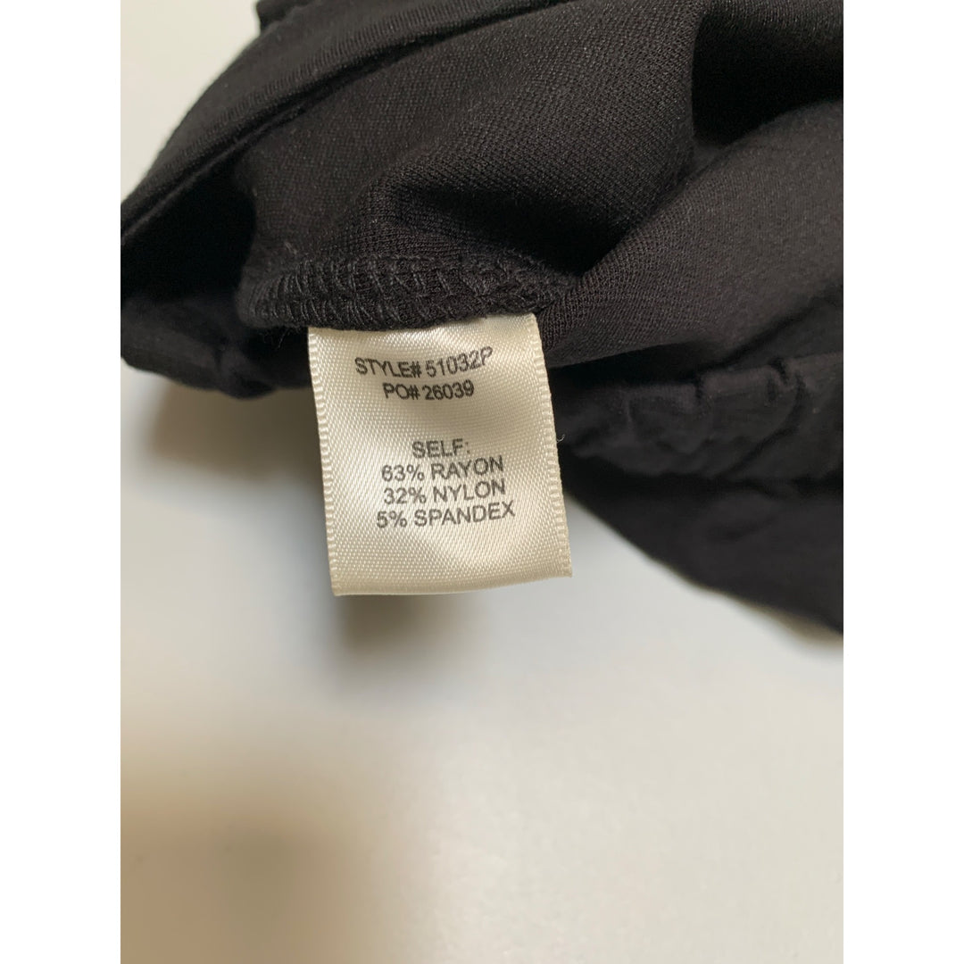 Skies Are Blue Berenice Scallop Hem Skirt Size SP Rayon/Nylon/Spandex Blend Black