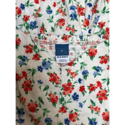 Women’s Old Navy Multicolor Flower Spaghetti Strap Romper Sz L