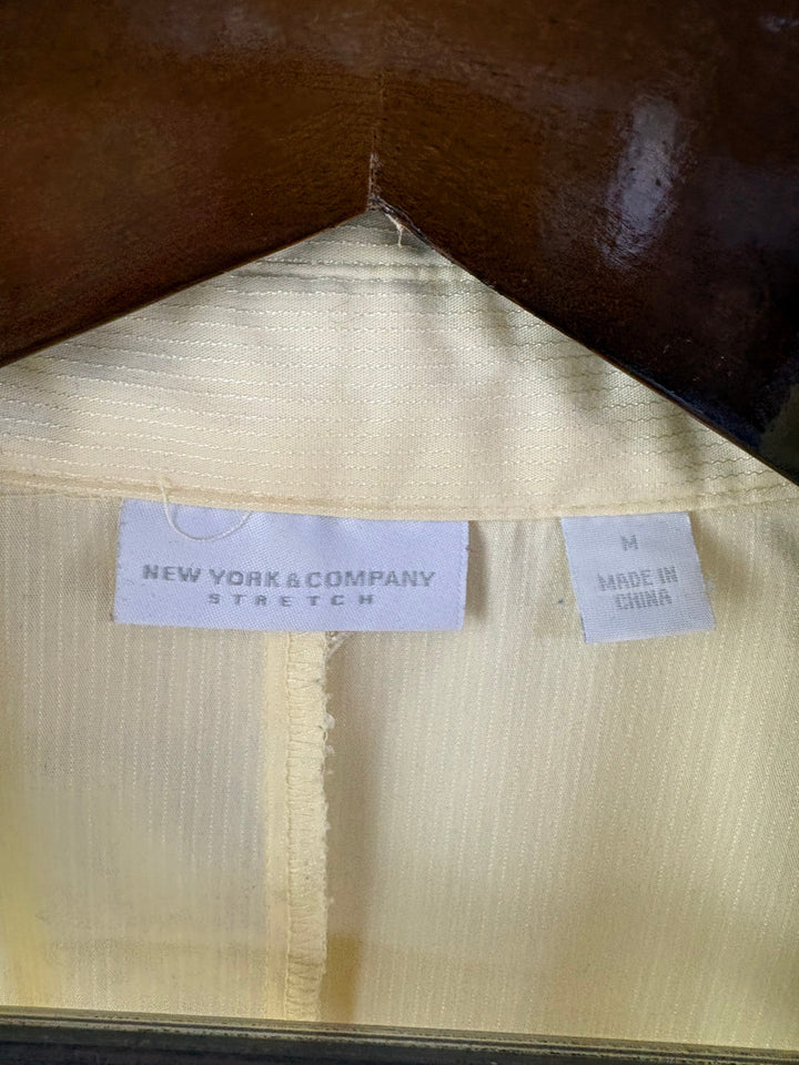 Women’s New York & Company Medium Yellow Button Up Blouse