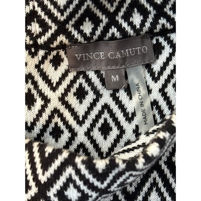Vince Camuto Black/White Diamond Tank Top Size M