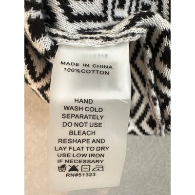 Vince Camuto Black/White Diamond Tank Top Size M