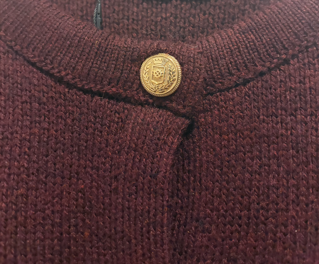Zara Burgundy Maroon Gold Button Cardigan Sweater Size L NWT Quiet Luxury