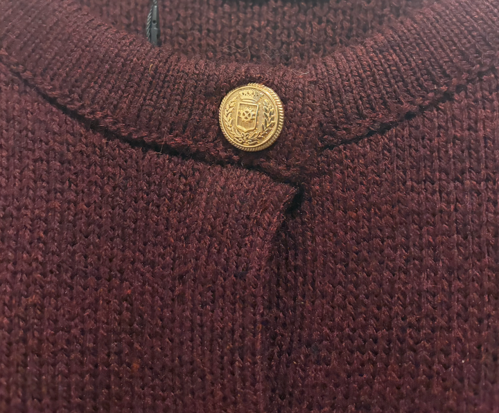 Zara Burgundy Maroon Gold Button Cardigan Sweater Size L NWT Quiet Luxury