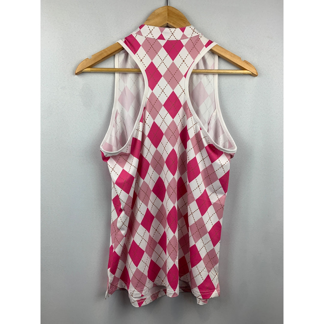 Women's MoFiz Pattern Pink & White Halter Top Size M
