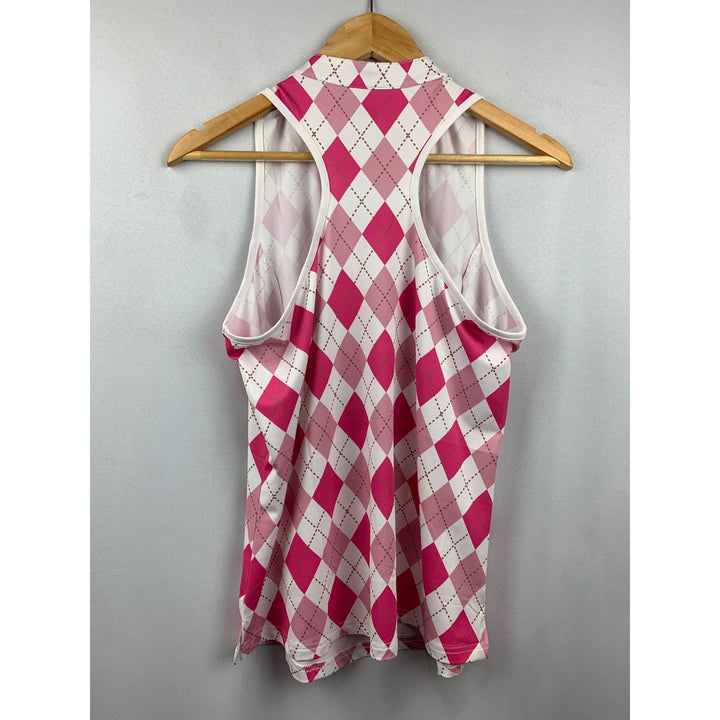 Women's MoFiz Pattern Pink & White Halter Top Size M