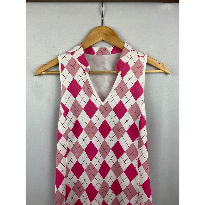 Women's MoFiz Pattern Pink & White Halter Top Size M