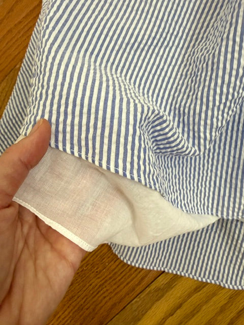 J.Crew Tie‑Waist Seersucker Dress Sz14
