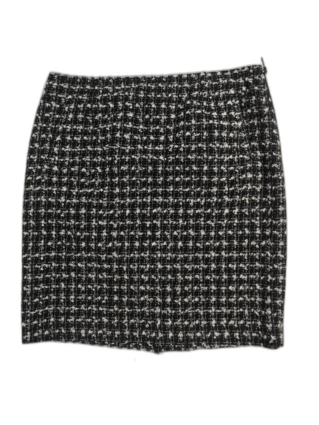 Women Halogen Pencil Skirt Black White Tweed Size 12