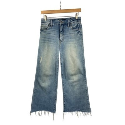 Women's KUT Blue High Rise Wide Leg Cotton Pants - Size 0