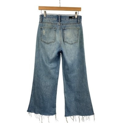 Women's KUT Blue High Rise Wide Leg Cotton Pants - Size 0