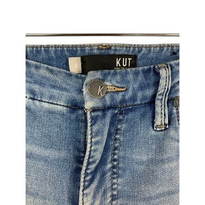 Women's KUT Blue High Rise Wide Leg Cotton Pants - Size 0