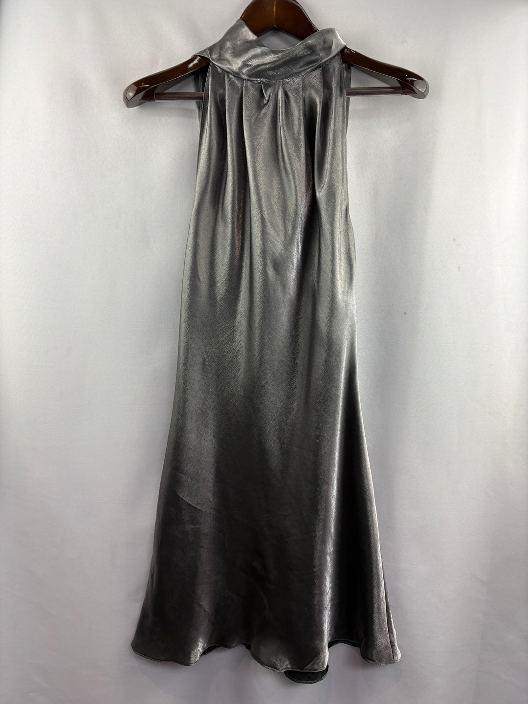 Women’s Pelicana Large Metallic Gray Sleeveless Midi Dress